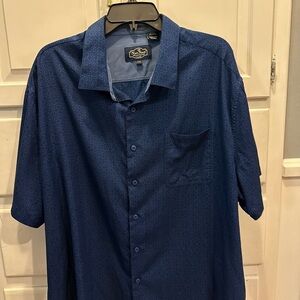 Nat Nast men’s bowling shirt navy Blue Diamond Pattern Men's Shirt XXL button up